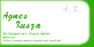 agnes kusza business card